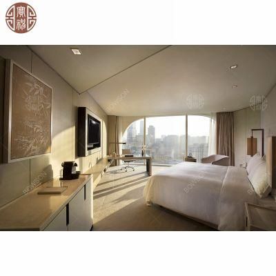 Sheraton Style Wood Veneer with Painting Surface Hotel Bedroom Furniture Manufacturer by Direct Factory