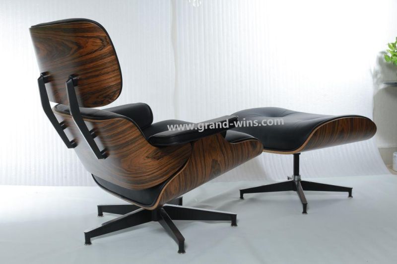 Modern Home Furniture Aluminum Aviator Designer Genuine Leather Lounge Chair