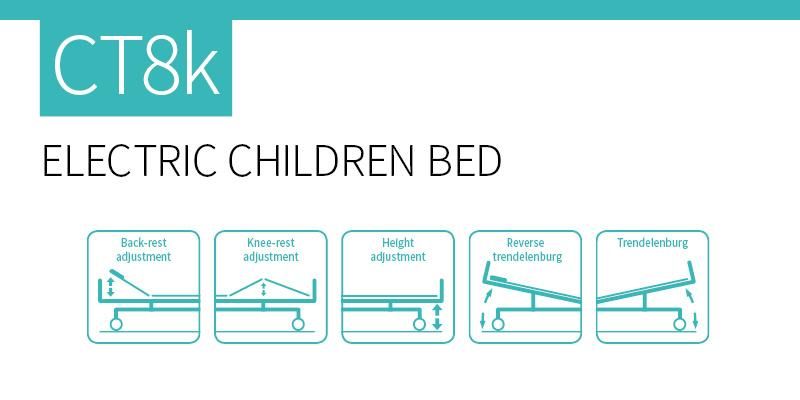 CT8K Saikang Hospital Infant Baby Pediatric Bed Multifunction Foldable Electric Medical Children Kids Bed Manufacturers