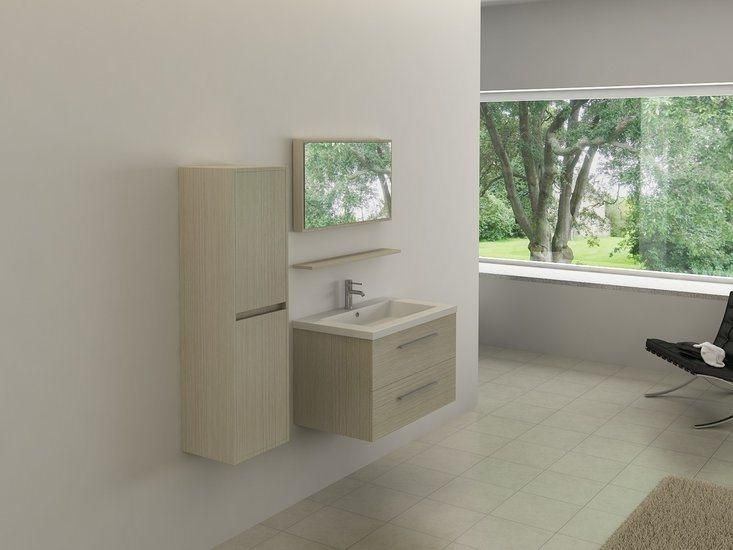 2022 Wholesale Melamine Bathroom Cabinet with Mirror and Side Cabinet