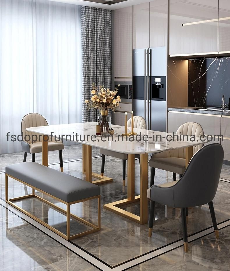 2020 Hot Sale Italy Marble Top Simple Dining Furniture Tables Sets