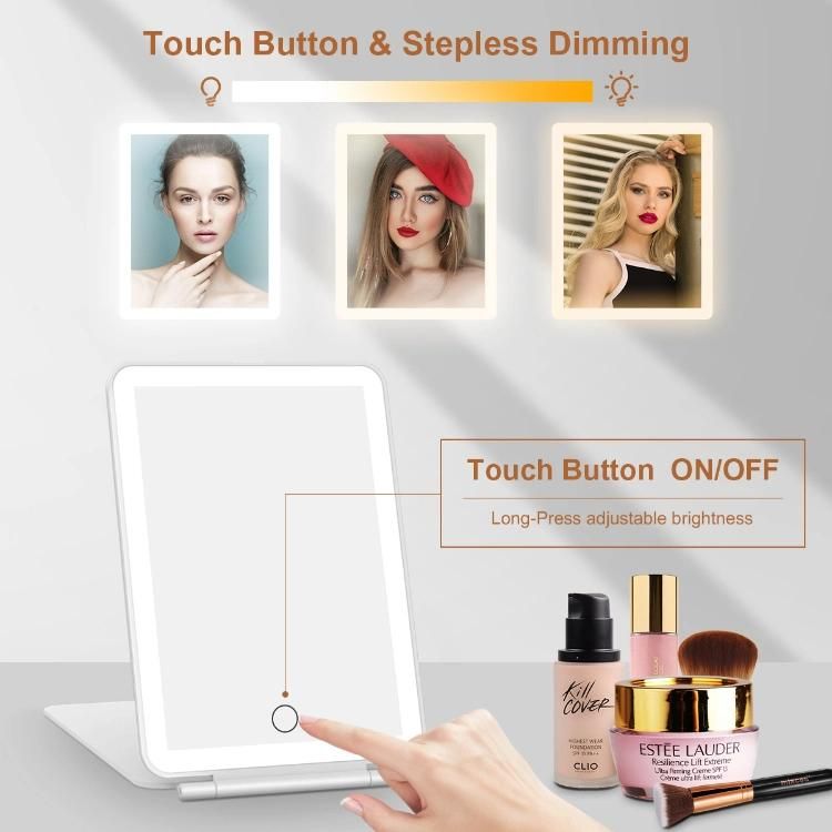 Rechargeable Portable Travel Cosmetic Pad LED Makeup Mirror