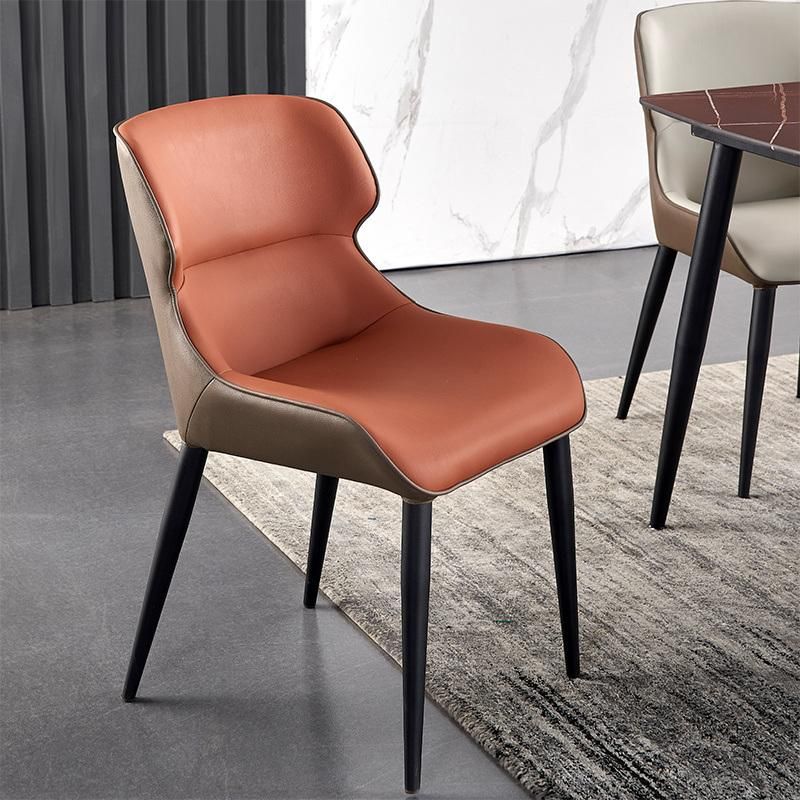 Modern Living Room Dinner Furniture Leather Steel Restaurant Dining Chairs