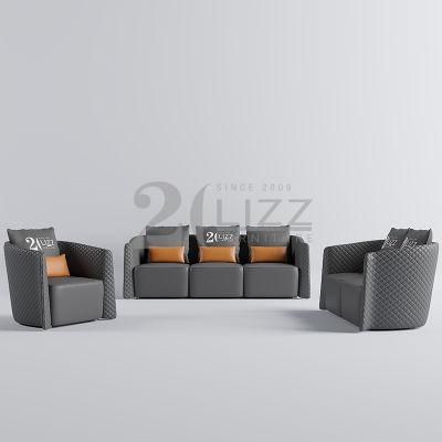 2022 New Arrival Contemporary Style Hotel Home Furniture American Living Room Genuine Leather Sofa Set