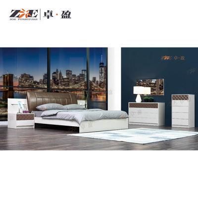 Elegant Hotel Furniture Set Wooden Leather Bedroom Set