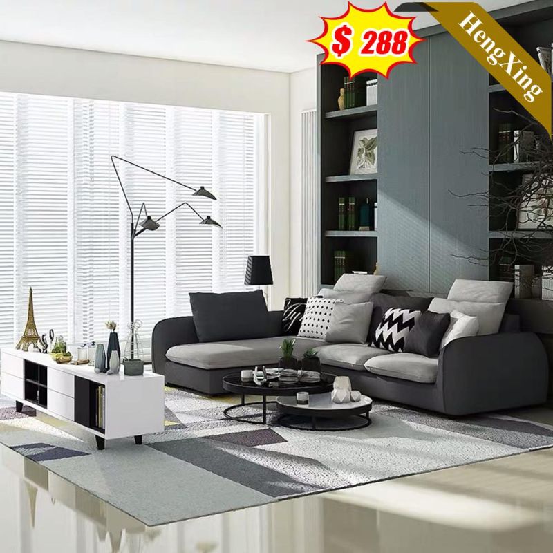 Modern Home Living Room L Shape Sofas Set Couch Simple Design Hotel Lobby Leisure Fabric Sofa