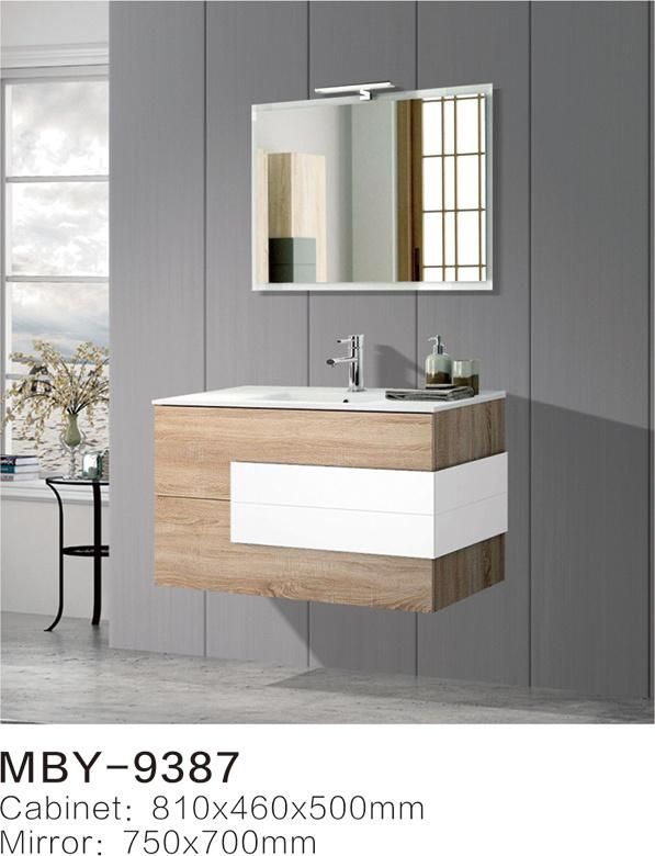 China Factory Wholesale Simple and Modern Plywood Bathroom Furniture with Mirror Cabinet