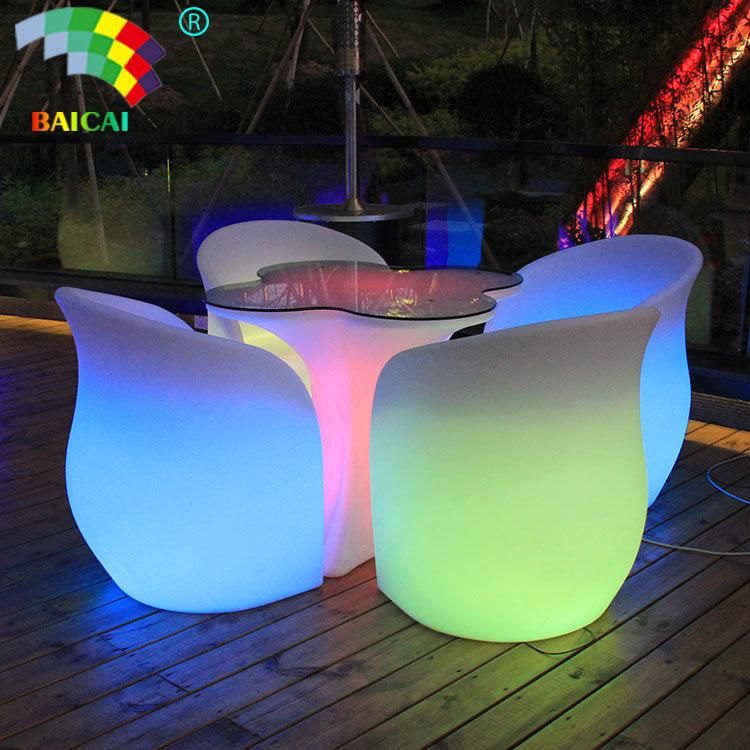 LED Bar Table Chairs