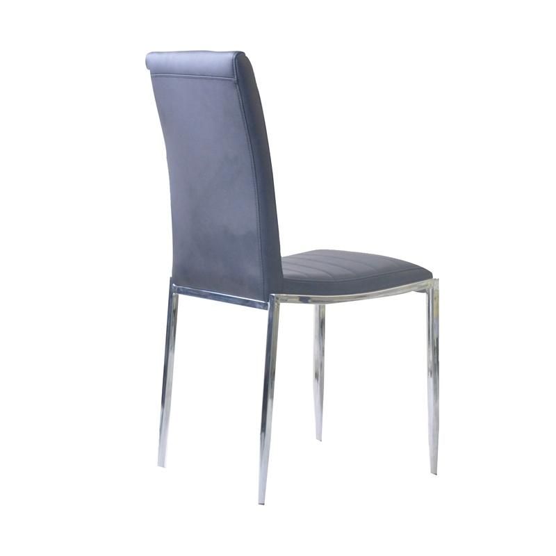 Wholesale Modern Nordic Luxury Metal Chromed Legs PU Dining Chair