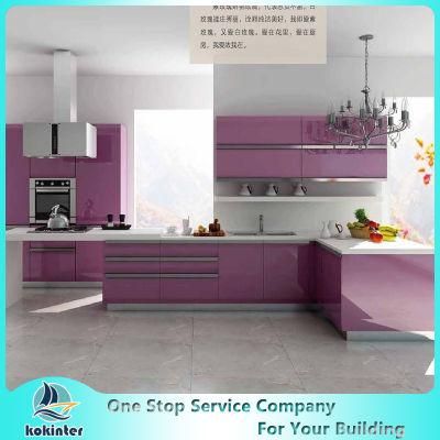 Modern Styles PVC/Laquer/Melamine/UV Kitchen Cabinet Designs Doors America Project