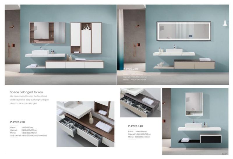 New Design Modern Wall Mounted Plywood Bathroom Vanities