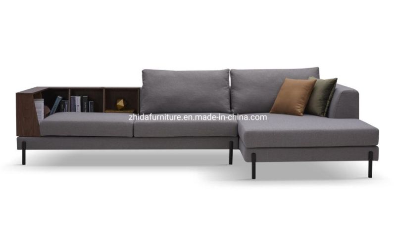 Chinese Hotel Lobby Modern Big L Shape Sectional Fabric Sofa