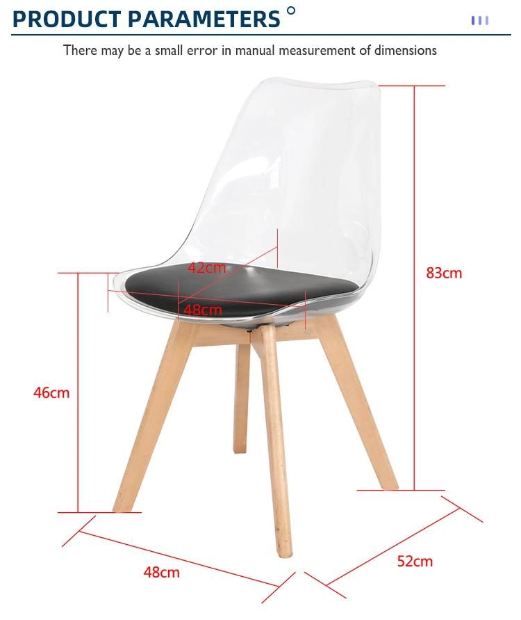 Special Modern Design Event Furniture Colorful Crystal Transparent PP Tulip Dining Chair