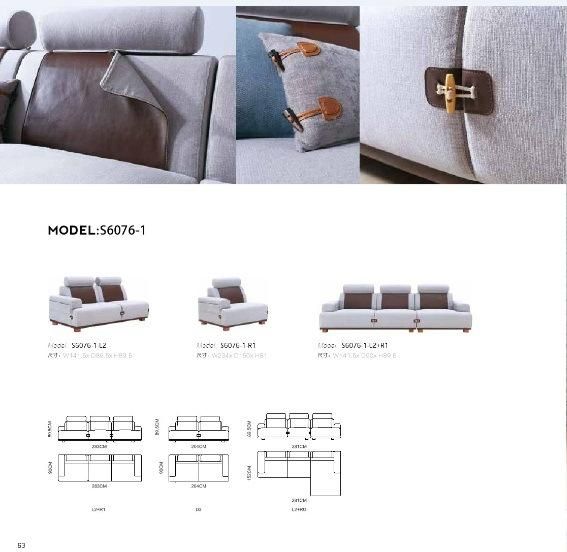 Living Room Leisure Style White Fabric Sofa Set