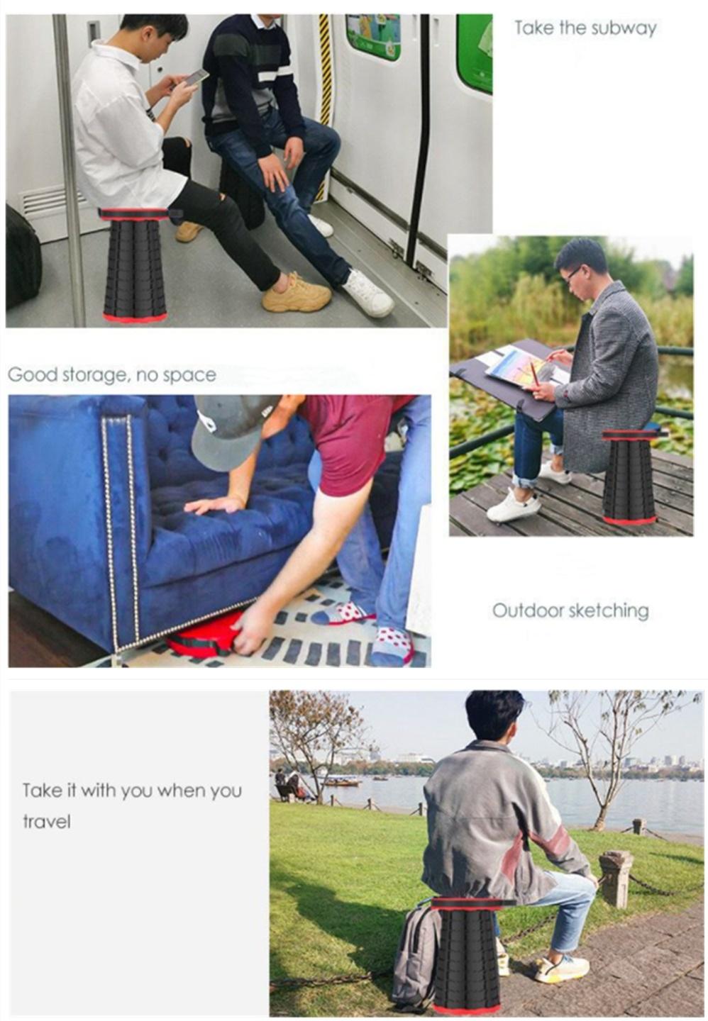 New Outdoor Portable Upgraded Folding Stool Adjustable Retractable Camping Chairs Telescopic Folding Stool