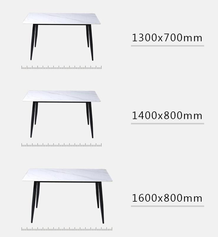 Home Furniture Aluminium Alloy Marble Rock Beam Dining Table