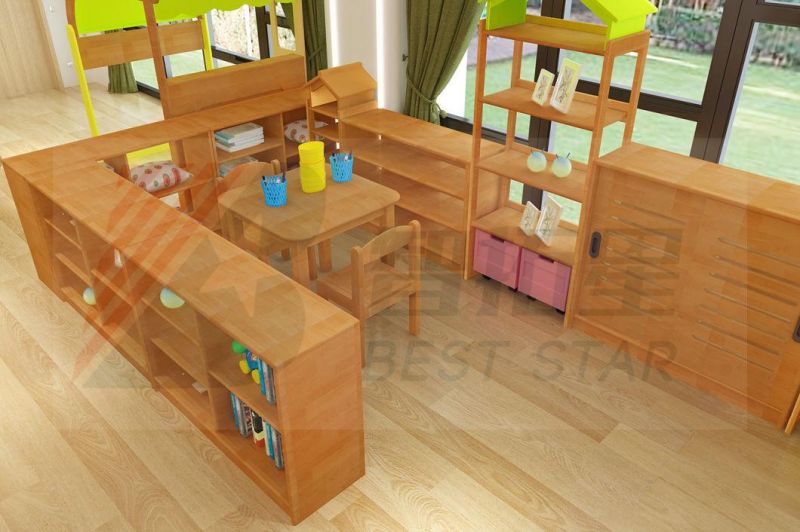 Day Care Furniture Cabinet, Preschool and Kindergarten Nursery School Kids Cabinet, Play Furniture Toy Wood Cabinet, Room Book Shelf and Side Cabinet