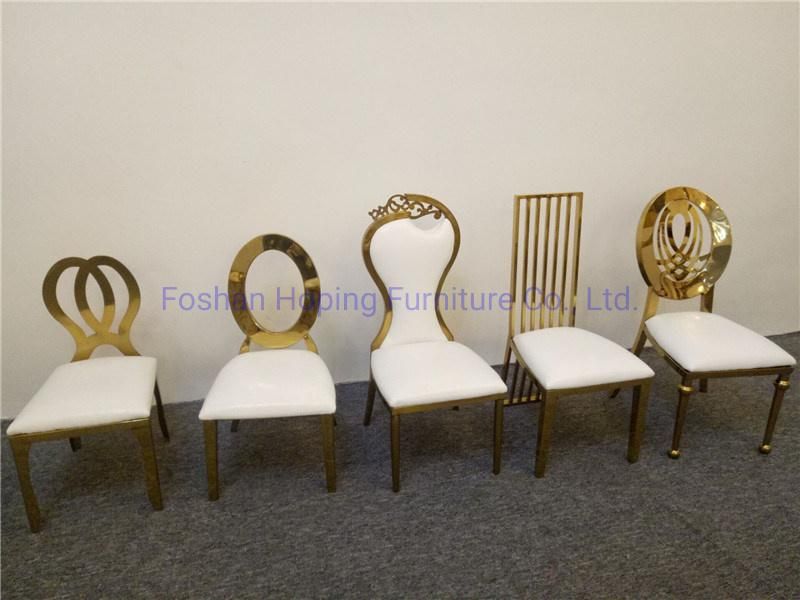 Modern Arm Lobby Auditorium Throne Long Crystal Back Hot Selling Traditional Factory Wholesale Wedding Dining Golden Chair