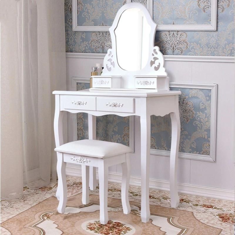 Dressing Table Modern Simple Solid Wood Dressing Table Table and Stool Combination Bedroom Small Apartment Vanity Mirror