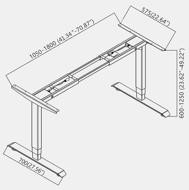 Electric Standing Desk Sit to Stand Desk with 3-Stage Adjustable Legs Home Office Desk