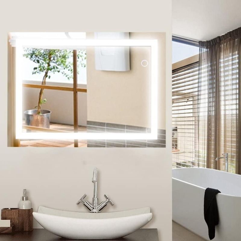 Home Decorative Bathroom LED Mirror Vertically or Horizontally Wall Mounted Mirror with Dimmer & Bluetooth