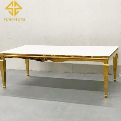 Rental Bride and Groom Metal Base MDF Top Rectangle Banquet Reception Wedding Tables