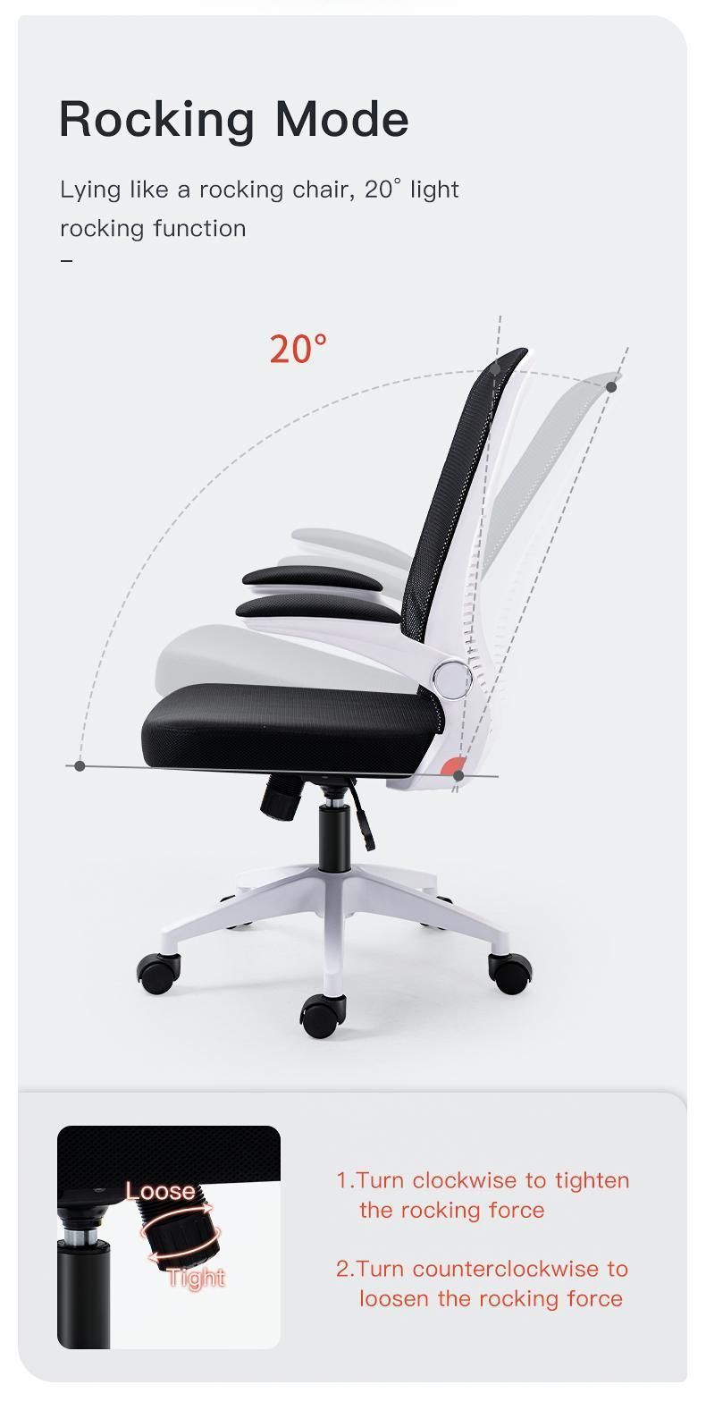 Lumbar Support Commercial Furniture Armrest Headrest Rolling Modern MID Back Desk Office Mesh Staff Task Chair