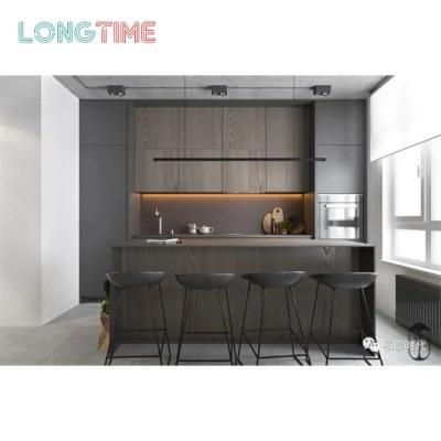 Custom Design Melamine Finish Modern Kitchen Cabinets with Island