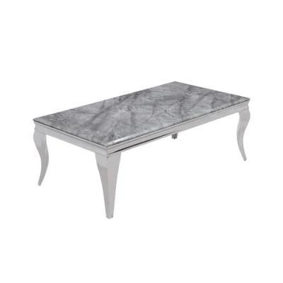 Modern Living Room Home Furniture Marble Top Metal Coffee Table