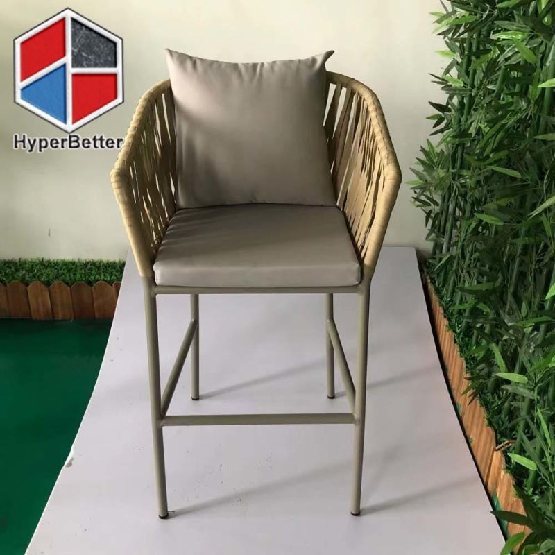 Aluminum Frame Rattan Bar Stools