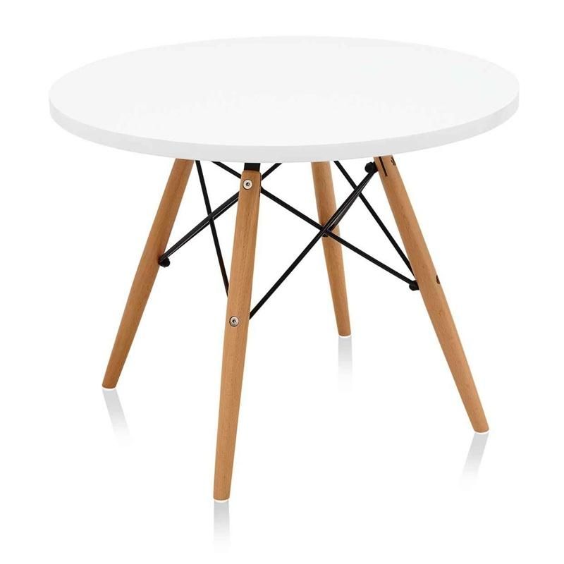 Nordic White Luxury Small Furniture Restaurant Room Wood Round Modern Set Dining Beech Leg Dining Tables