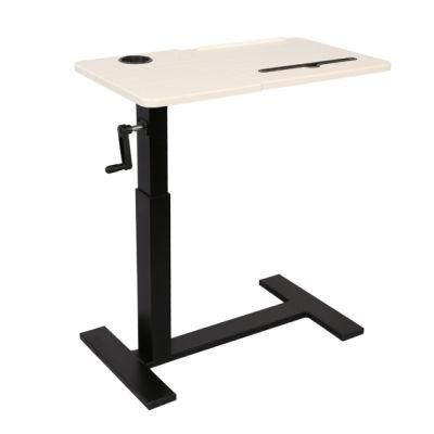 Manual Patented Screw Rod Movable Lifting Side Table with 30&deg; Angled Wooden Table Top (A0202AS)