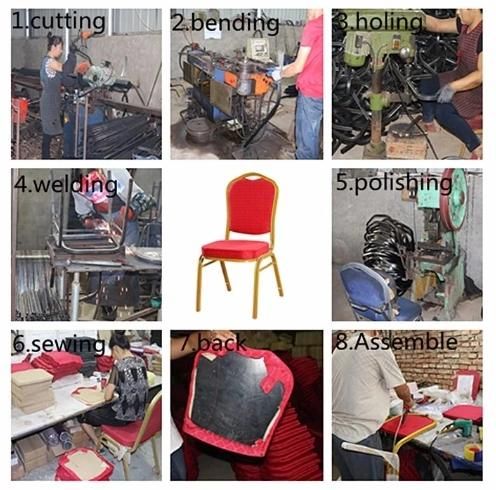 Factory Supply Cheap Metal Steel Fabric Stacking Hotel Dining Banquet Chair for Sale
