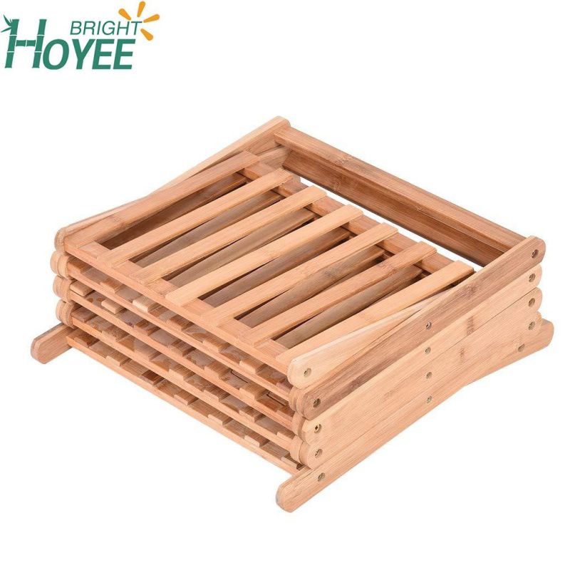 5 Tier Plant Stand Shelf Folding Bamboo Shoe Rack Flower Pots Display Stand Shelves Storage Organizer