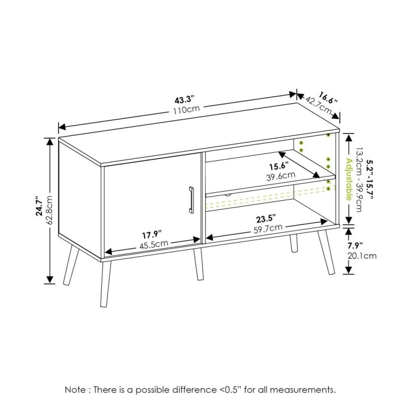 Style TV Stand with Wooden Leg