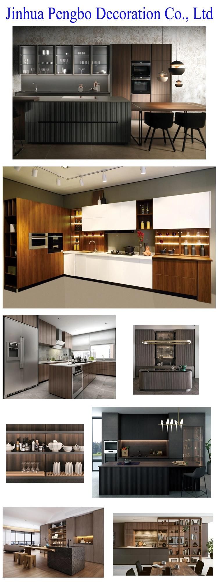 Luxury White Shaker PVC Modern High Gloss Acrylic Designs Kitchen Furniture Cabinet Sets