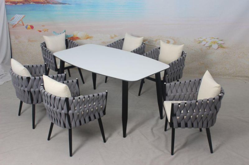 Wholesale Modern Style Garden Outdoor Dining Table Set Furniture Rope Weaving Furniture