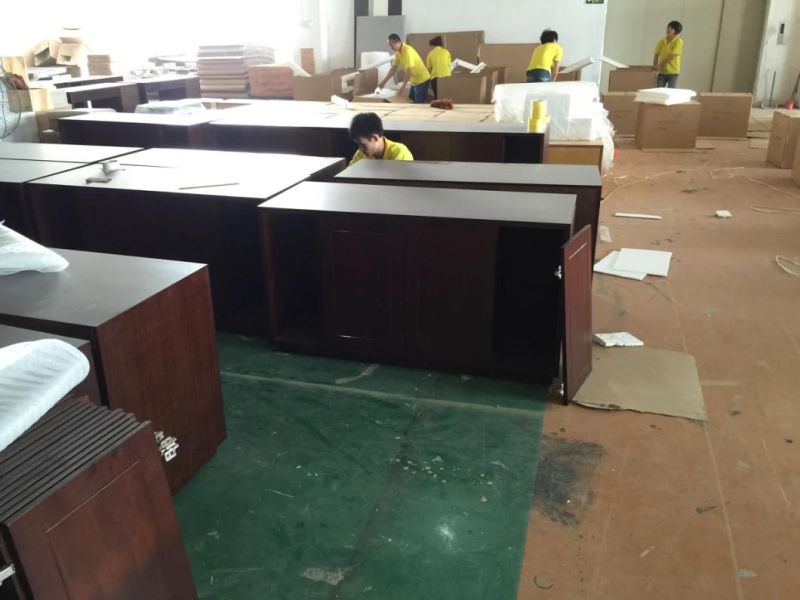 Chinese Foshan Manufacture Factory Sweet Hotel Double Hospitality Guest Room Furniture (GLB-0109858)