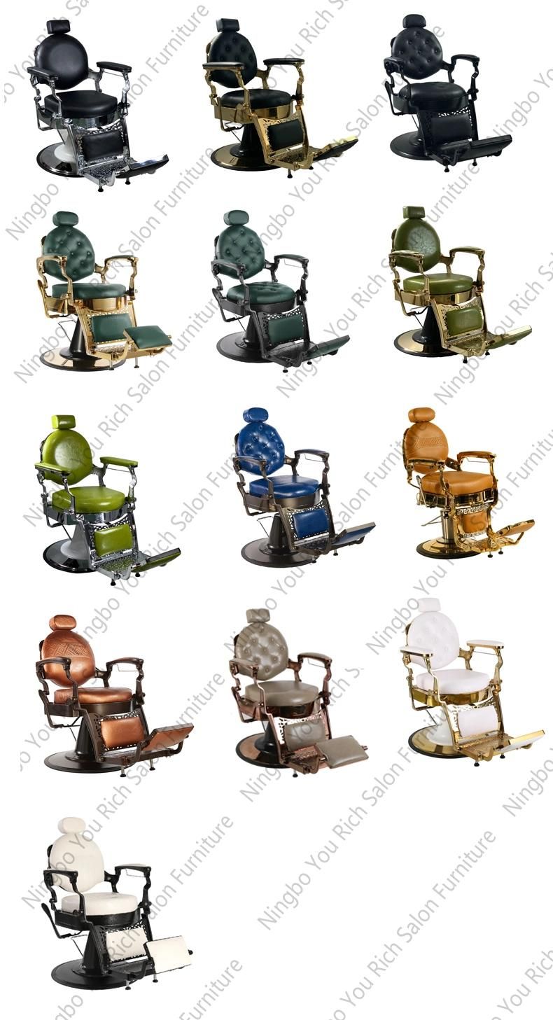 Crocodile Patterned Leather Salon Hair Styling Reclining Salon Chair Hydraulic Cutting Hair Dresser Modern Barber Chairs