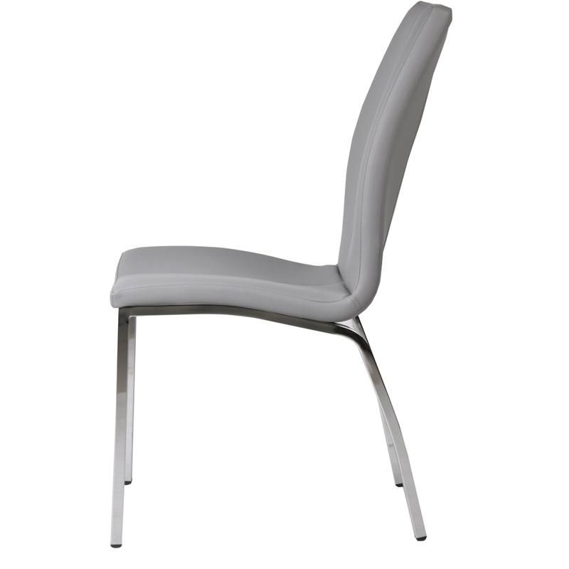 Luxury Modern Restaurant Furniture Classical Design Fabric PU Dining Chair with Metal Legs