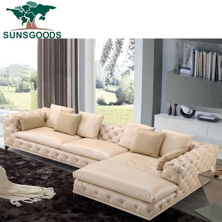 Manufacturer Luxury Popular Designbedroom Real Leather Corner Sofa Group Sofa Modern Furniture