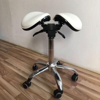 Ergonomic Best Selling Split Two Seat Tilt Saddle Stool Office Chair