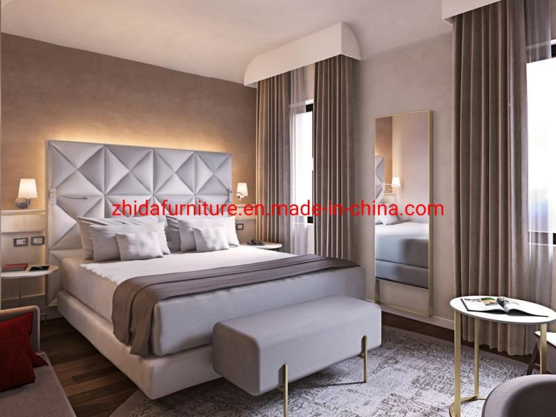 Custom-Made Export 5 Star Chinese Hotel Apartment Furniture Living Room Bedroom Suite Luxury Villa King Size Bed Furniture