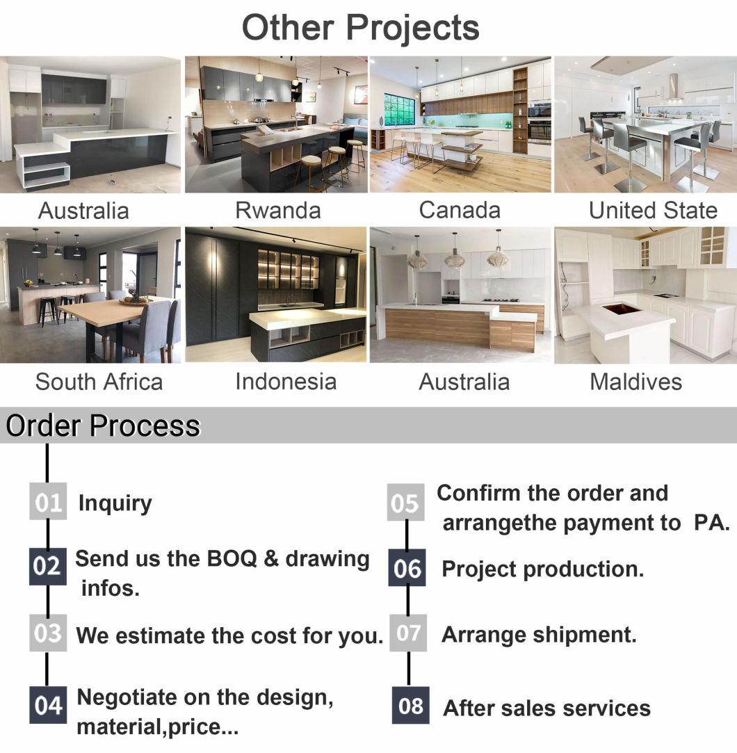 PA 2022 New Design HPL Qatar Complete Smart Fitted Kitchen Modern L-Shaped Wooden Kitchen Furniture