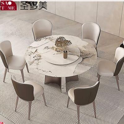 Foshan, China Stainless Steel + Carbon Rock Plate Table and Chairs Dining Furniture