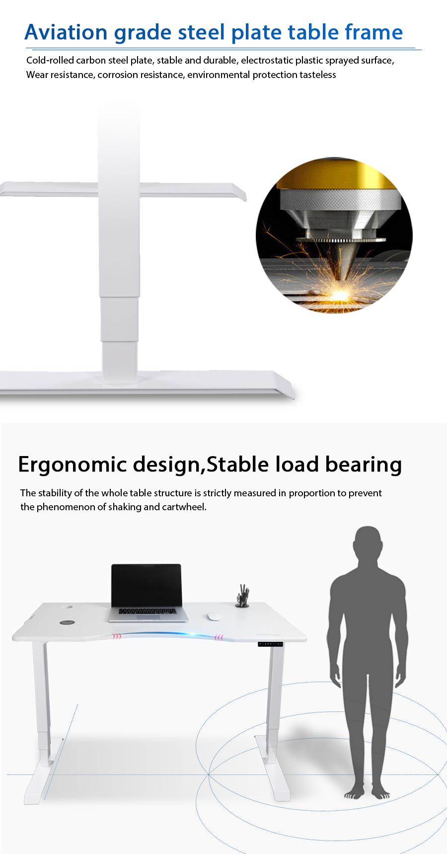 Simple Customized Ergonomic Design Metal Frame Electric Sit Stand Desk