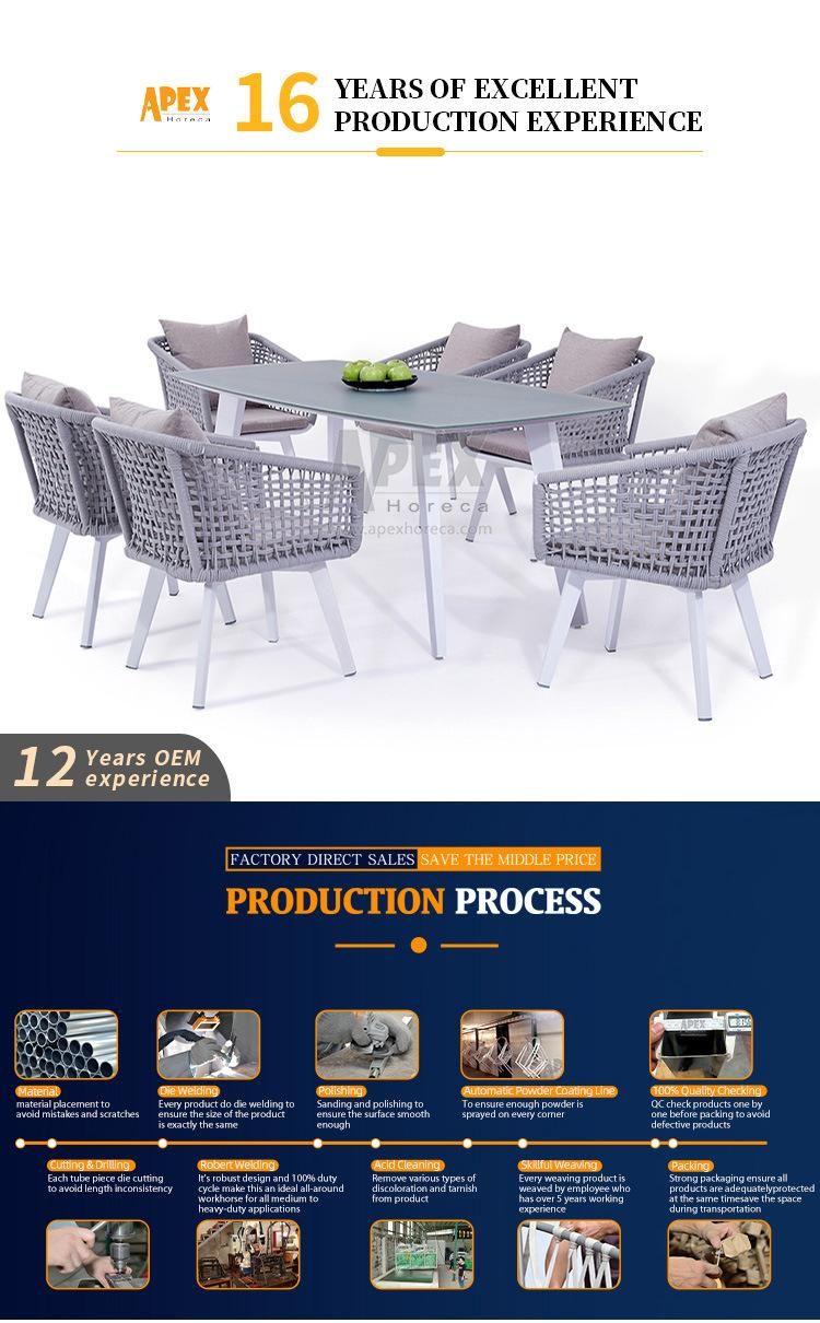 Modern Promotional Wholesale Hotel Customized Rope Patio Furniture