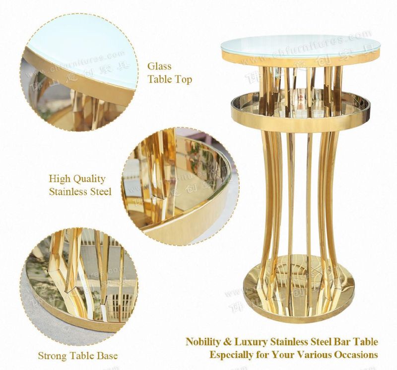 Light Luxury Modern KTV Stainless Steel Coffee Table High Bar Table