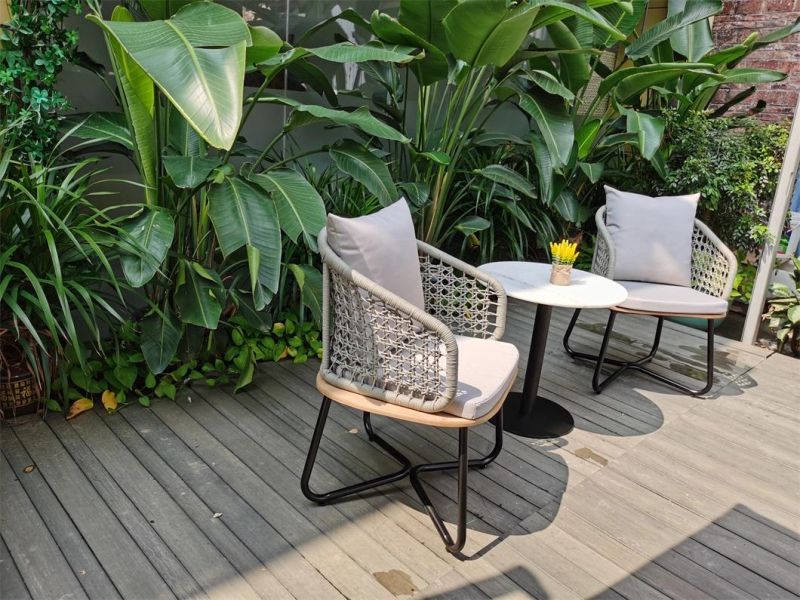 Modern Aluminum Rattan Outdoor Furniture Waterproof Garden Outdoor Coffee Table and Chairs Set