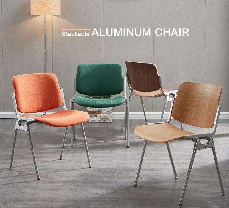 Best Price Aluminum Casting Chair with Wood Seating Dining Chair